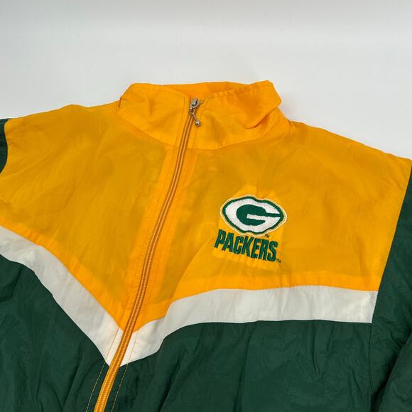 VTG 90s Kids NFL Green Bay Packers Football Nylon Windbreaker Jacket Youth 10-12 - Picture 2 of 8